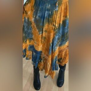 First Edition by Shirin skirt boho ty-dy crochet embroidered western maxi